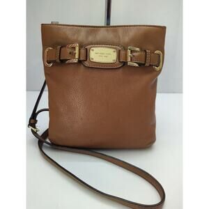 Michael Kors Brown Leather Chain Strap Pocket Crossbody Bag